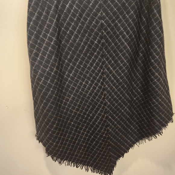 RAFAELLA Black and Gray wool blended asymetrical midi Skirt size 12 - Picture 3 of 8
